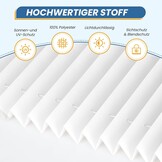 Plisségordijn zonder boren, klembevestiging, lichtdoorlatend, wit, 70x130 cm (BxH), zicht- en zonwering