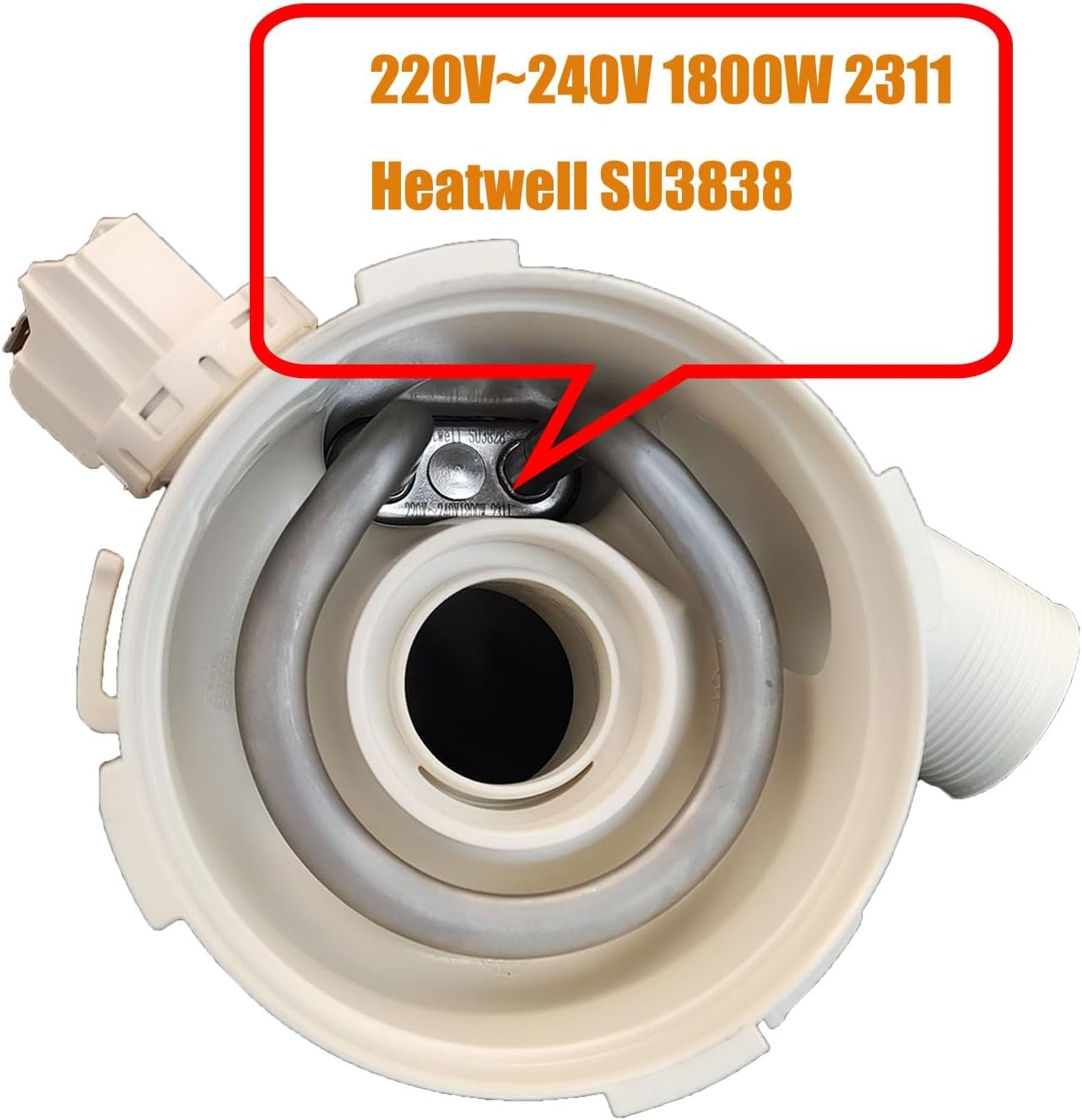 Verwarmingselement Vaatwasser Euromaid E14DWX Origineel OEM Vervangingsonderdeel