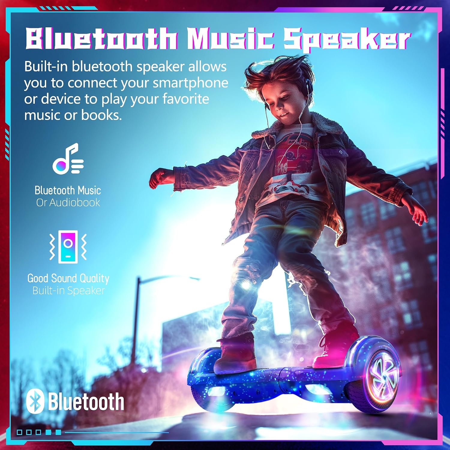 6.5 Inch Ingebouwde Bluetooth Elektrische Hoverboards voor Kinderen