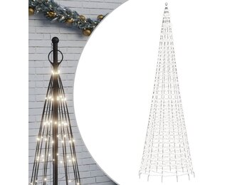 vidaXL LED-kerstboom aan vlaggenmast 1534 LEDs koud wit 500 cm