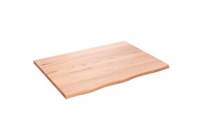 Massief Houten Wastafelblad 80x60cm - Lichtbruin (39% Korting)