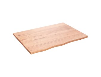 vidaXL Wastafelblad 80x60x2 behandeld massief hout lichtbruin