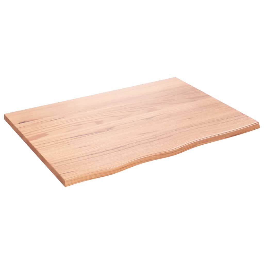 vidaXL Wastafelblad 80x60x2 behandeld massief hout lichtbruin