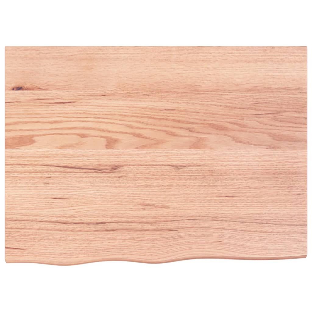 vidaXL Wastafelblad 80x60x2 behandeld massief hout lichtbruin