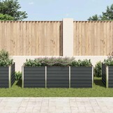 vidaXL Plantenbak verhoogd 240x80x77 cm gegalvaniseerd staal antraciet