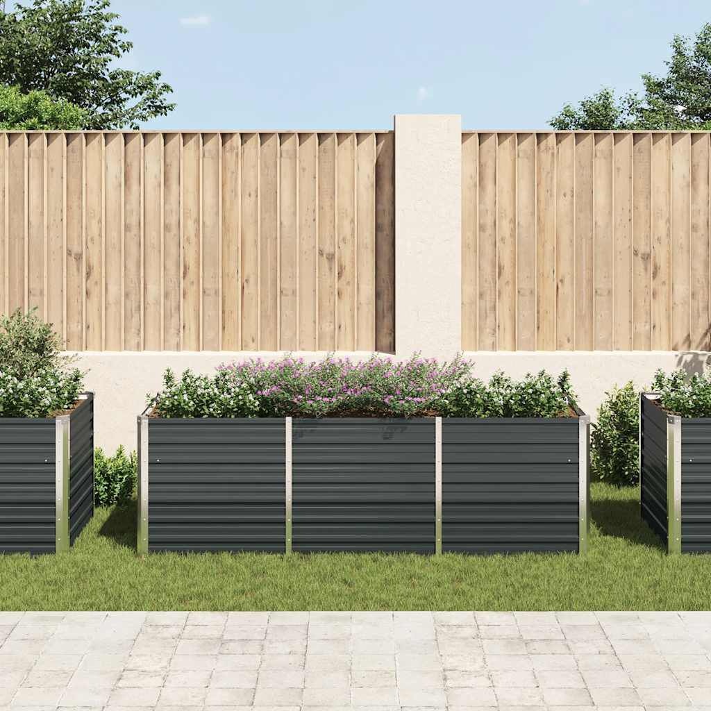 vidaXL Plantenbak verhoogd 240x80x77 cm gegalvaniseerd staal antraciet