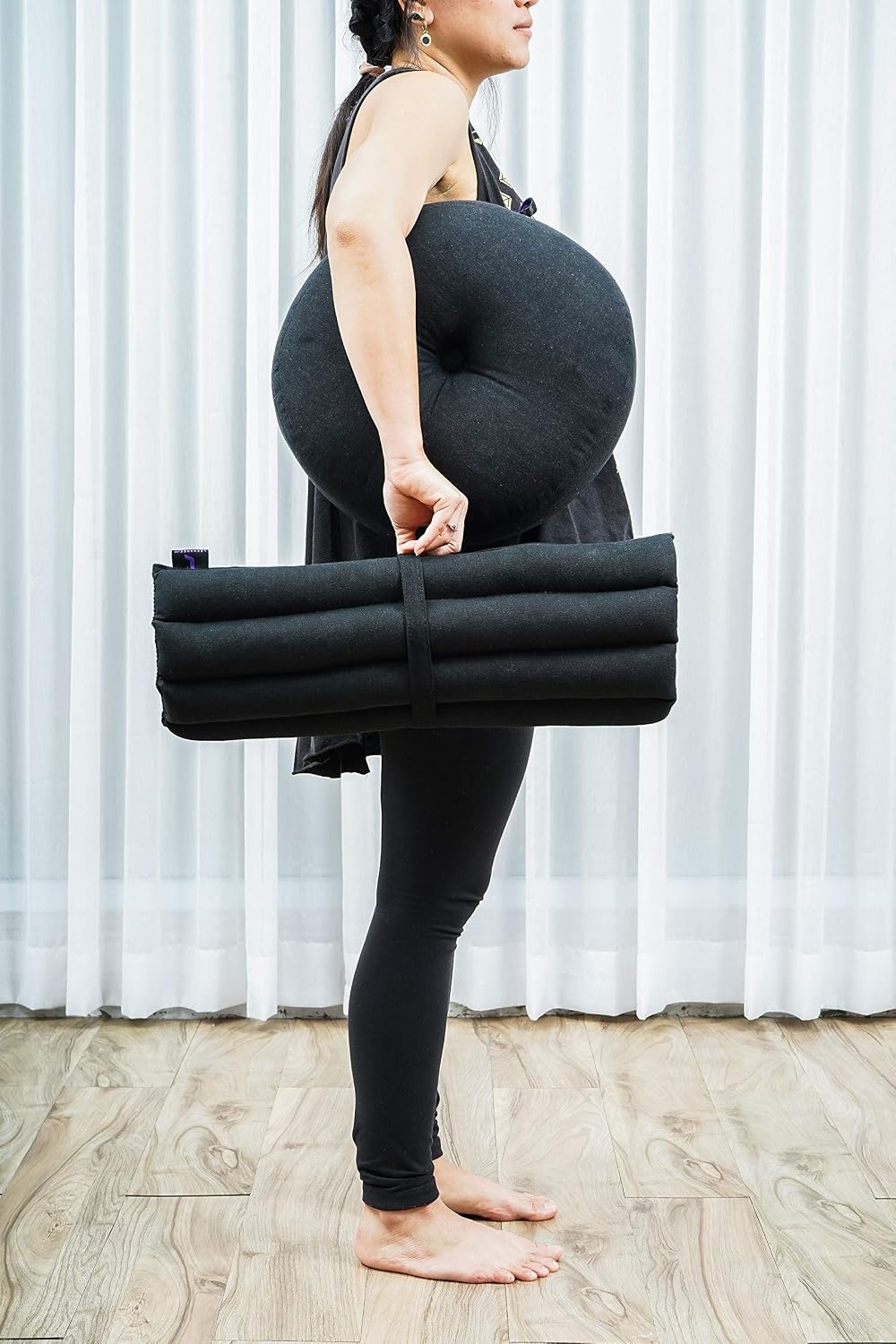 Leewadee Compact Zafu & Zabuton Meditatieset - Klein Kapok Meditatiekussen Yoga Zen Zazen