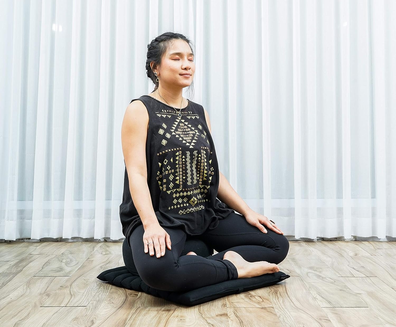 Leewadee Compact Zafu & Zabuton Meditatieset - Klein Kapok Meditatiekussen Yoga Zen Zazen
