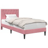 vidaXL Bedframe met hoofdeinde Roze 90 x 200 cm Fluweel