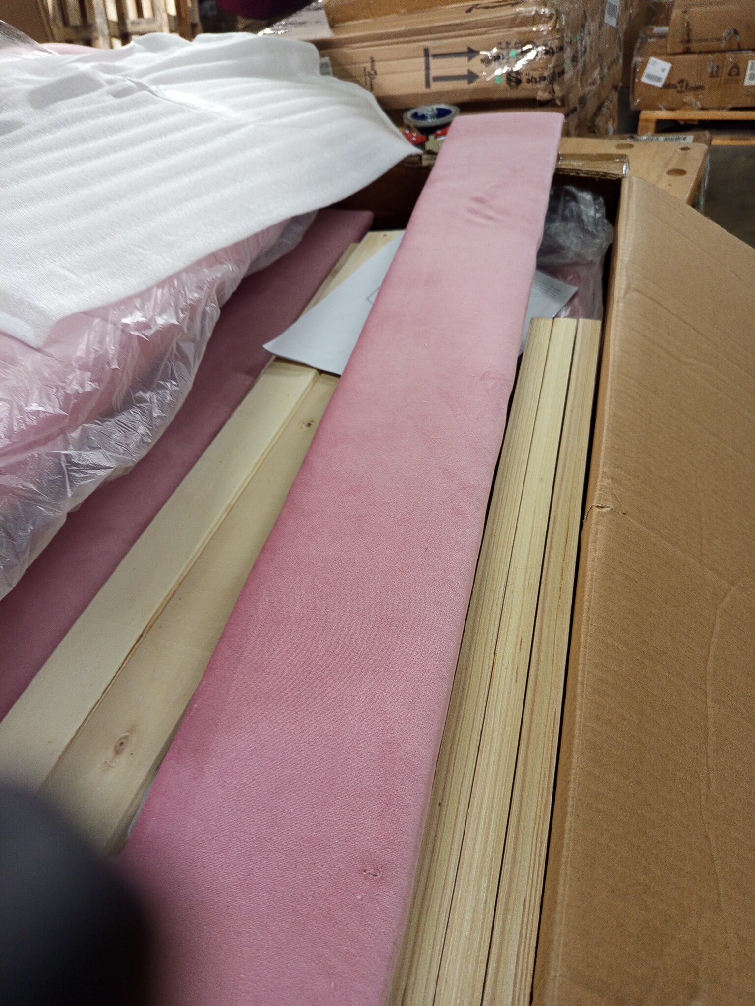 vidaXL Bedframe met hoofdeinde Roze 90 x 200 cm Fluweel
