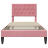 vidaXL Bedframe met hoofdeinde Roze 90 x 200 cm Fluweel