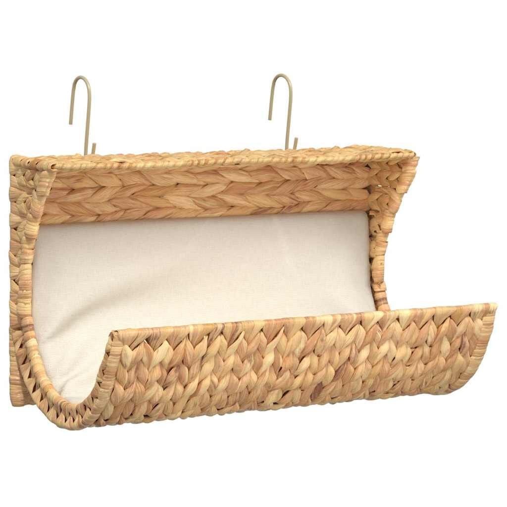 vidaXL Kattenbed met kussen 37x20x20 cm waterhyacint