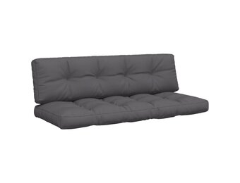 vidaXL Palletkussens 2 st stof antracietkleurig