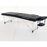 Massagetafel - inklapbaar - 2 secties - aluminium - zwart