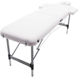 Massagetafel - inklapbaar - 2 secties - aluminium - wit