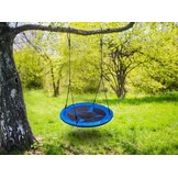 Nestschommel blauw van 600D polyester 95 cm diameter schommel inclusief touwen