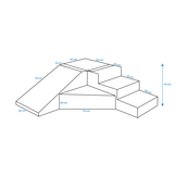 Zachte Schuimglijbaan 40cm Wit - Modulaire Speelset 35% Korting
