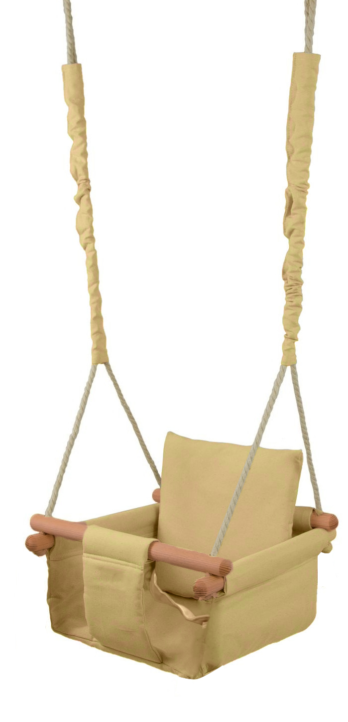 Babyschommel Geel Katoen/Hout 34% Korting - Max. 20kg