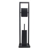 WC Rolhouder met Toiletborstel - Zwart Staal - 20x80cm - 33% Korting