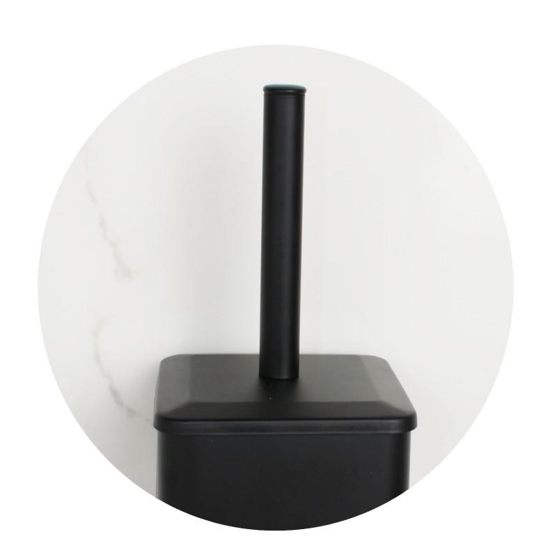 WC Rolhouder met Toiletborstel - Zwart Staal - 20x80cm - 33% Korting