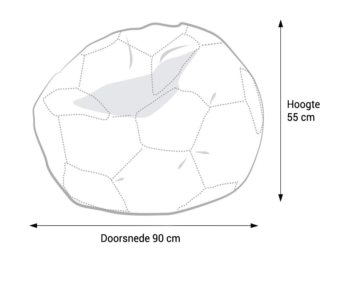 Voetbal Zitzak Ecoleer Oranje/Wit Ø 90 cm - 37% Korting!