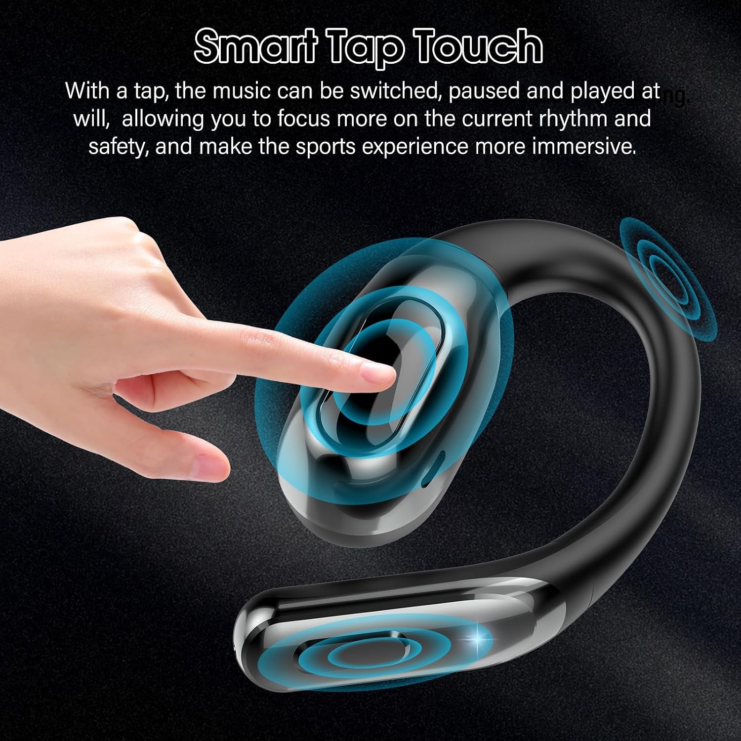 Open-Ear Koptelefoon: 45u Batterij, IPX7 Waterdicht, Bluetooth 5.3 met ENC Microfoon