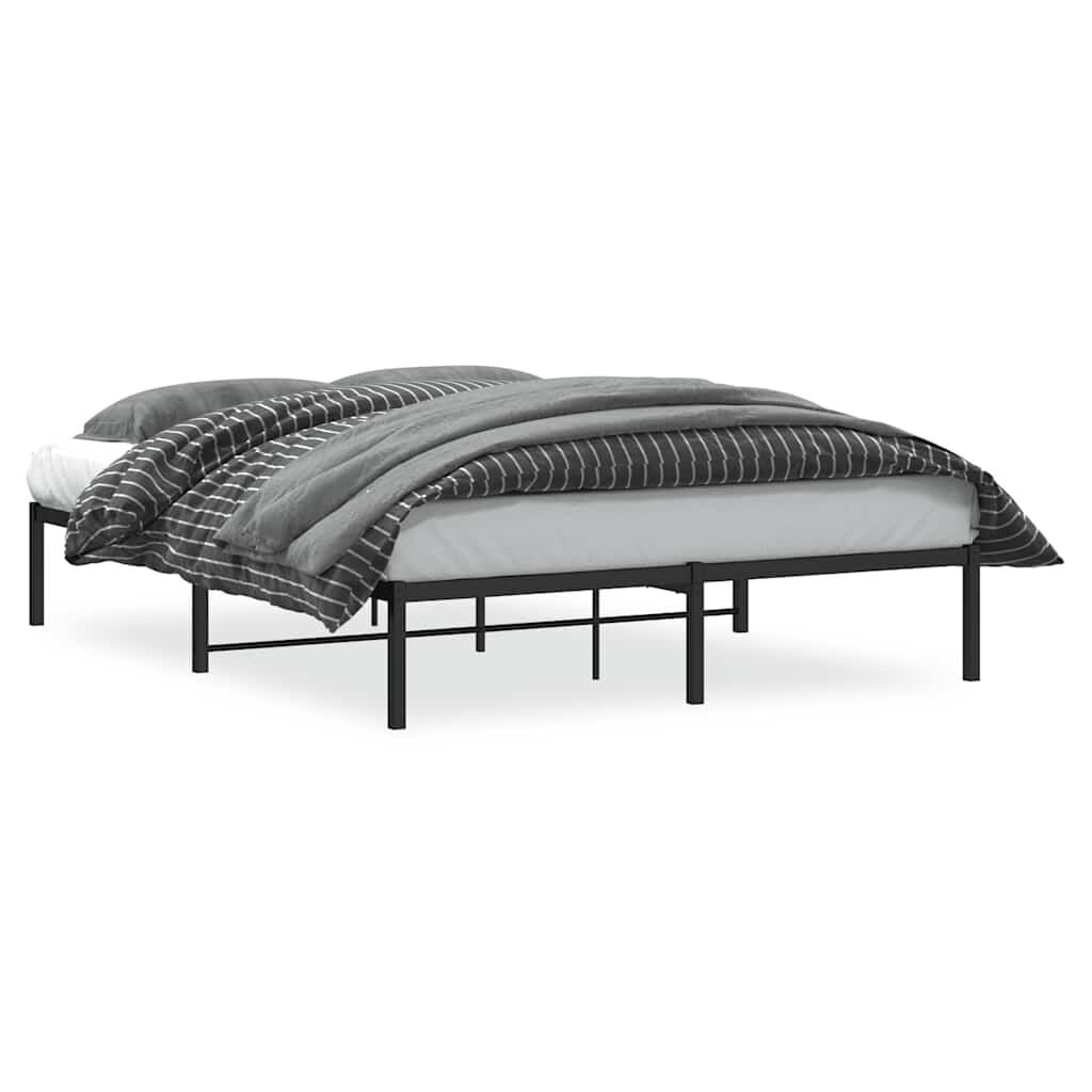 VidaXL Bedframe Metaal Zwart 160x200 cm - 35% Korting