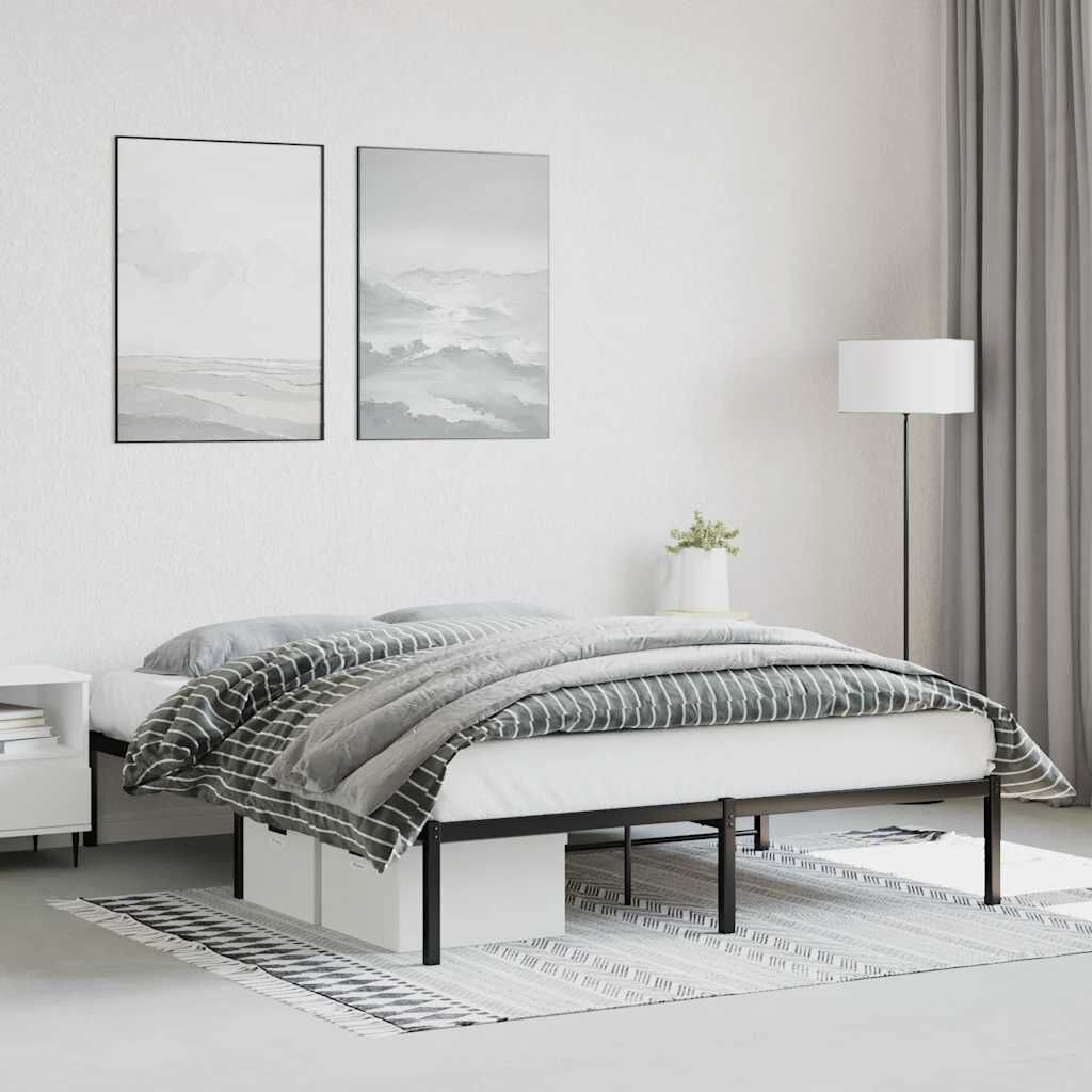 VidaXL Bedframe Metaal Zwart 160x200 cm - 35% Korting