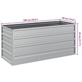 Verhoogde Plantenbak Staal 100x40x45 cm Zilver - 39% Korting