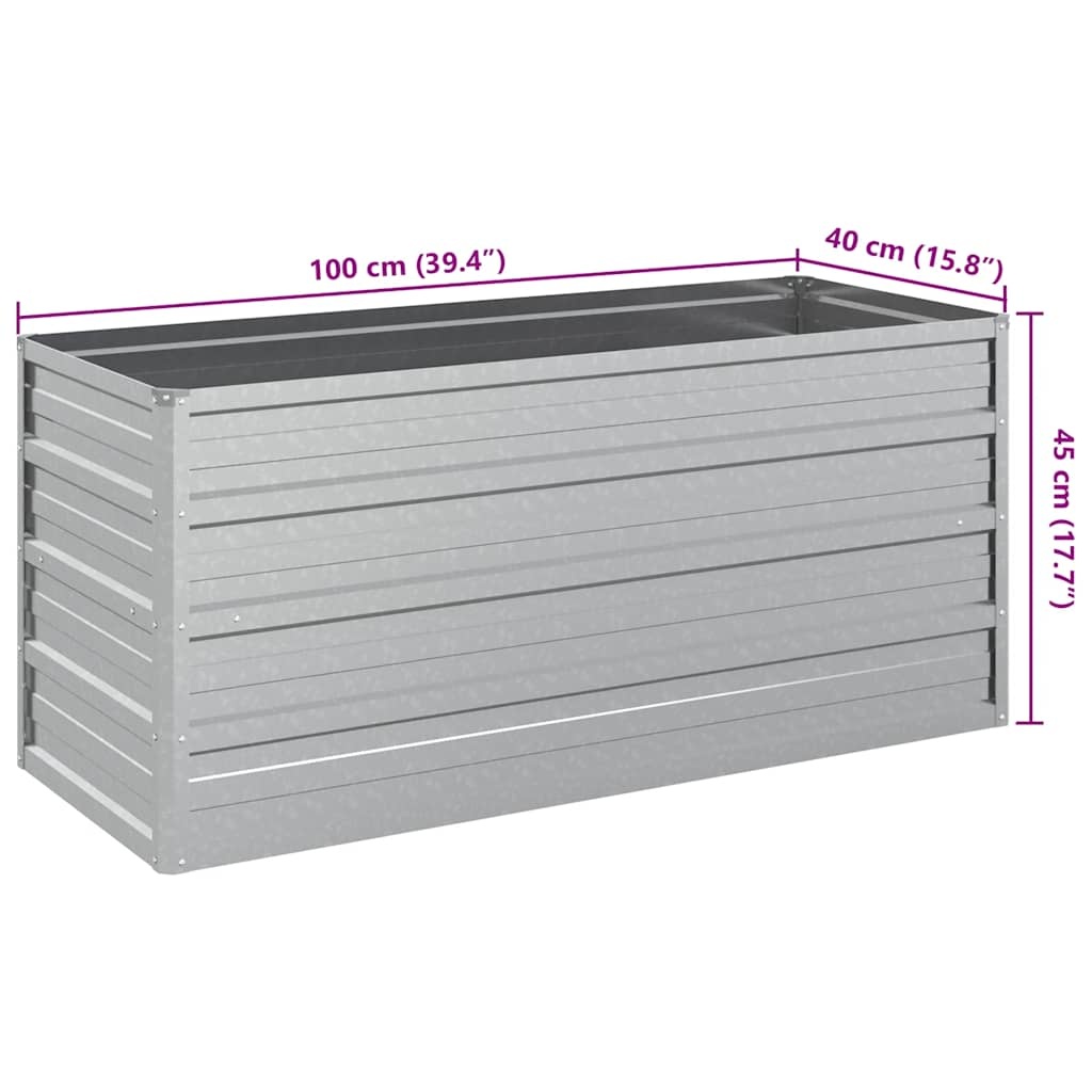 Verhoogde Plantenbak Staal 100x40x45 cm Zilver - 39% Korting