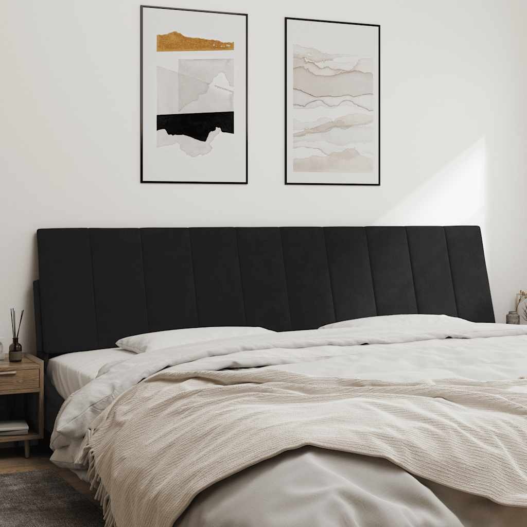 vidaXL Hanko Hoofdbordkussen 200cm Fluweel Zwart - 34% Korting