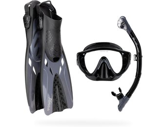 Snorkelset Cressi Tonga/Tino/Scilla - Volwassenen Zwart/Grafiet - 34% Korting