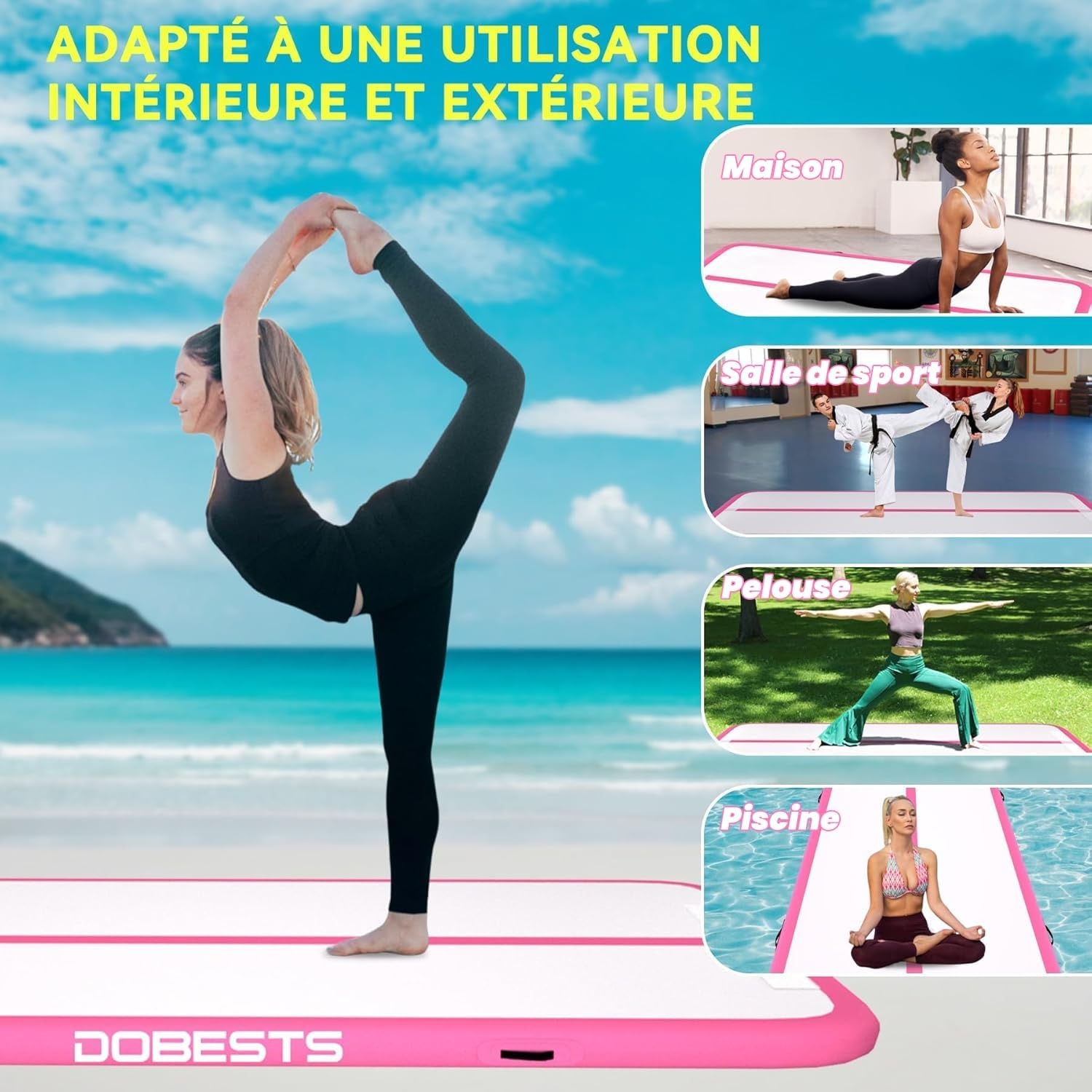 Opblaasbare Gymnastiekmat - 2-8m Lang - Inclusief Pomp - 35% Korting