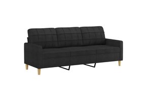 VidaXL Driezitsbank Zwart Stof 180cm - 41% Korting