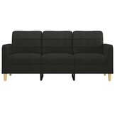 Driezitsbank 180 cm Stof Zwart - 35% Korting