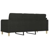 Driezitsbank 180 cm Stof Zwart - 35% Korting
