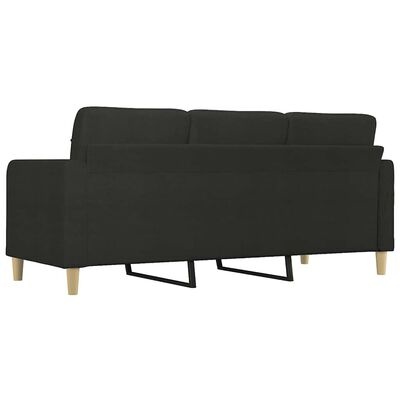 Driezitsbank 180 cm Stof Zwart - 35% Korting