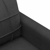 Driezitsbank 180 cm Stof Zwart - 35% Korting