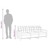 Driezitsbank 180 cm Stof Zwart - 35% Korting