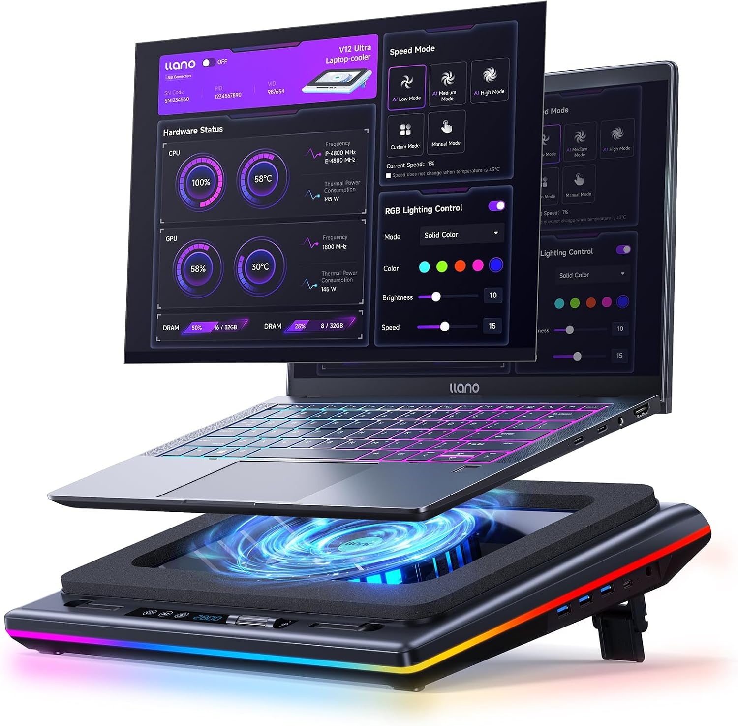Laptop Koelpad V12 Ultra | Krachtige Ventilator | Zwart | 30% Korting