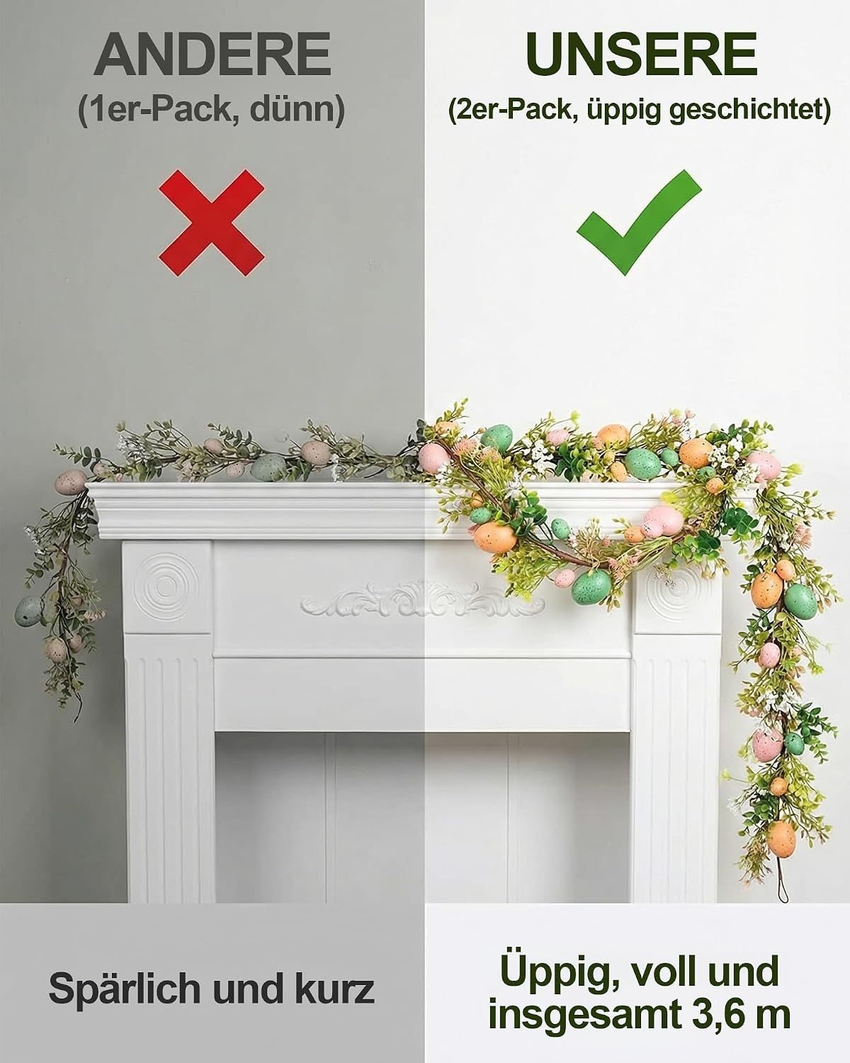 Paasslinger met Kunstbloemen & Eieren | 360 cm | Flexibel | Binnen & Buiten | 33% Korting