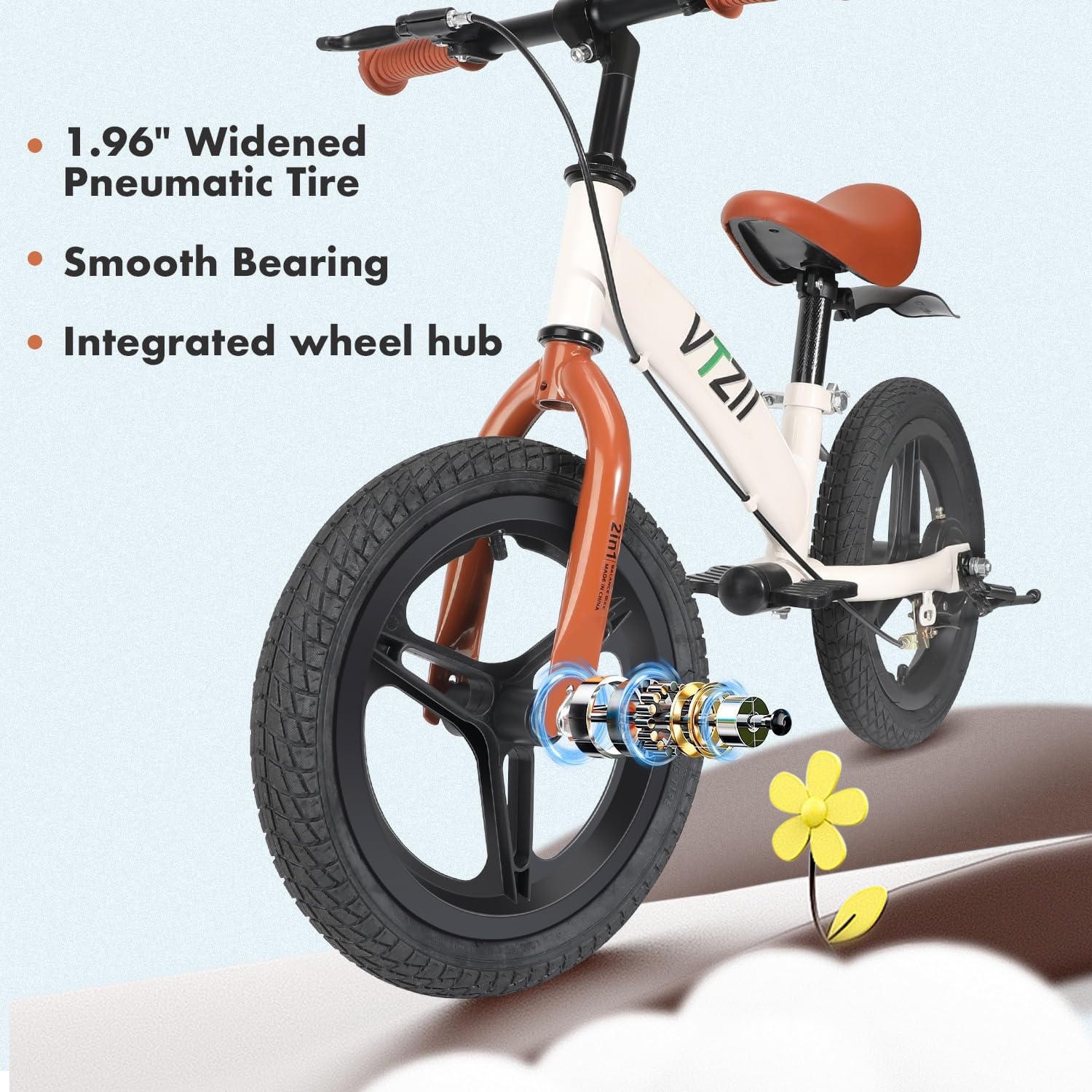 2-in-1 Loopfiets Kinderfiets 2-7 jaar | 14 inch | Met Rem & Pedaalset