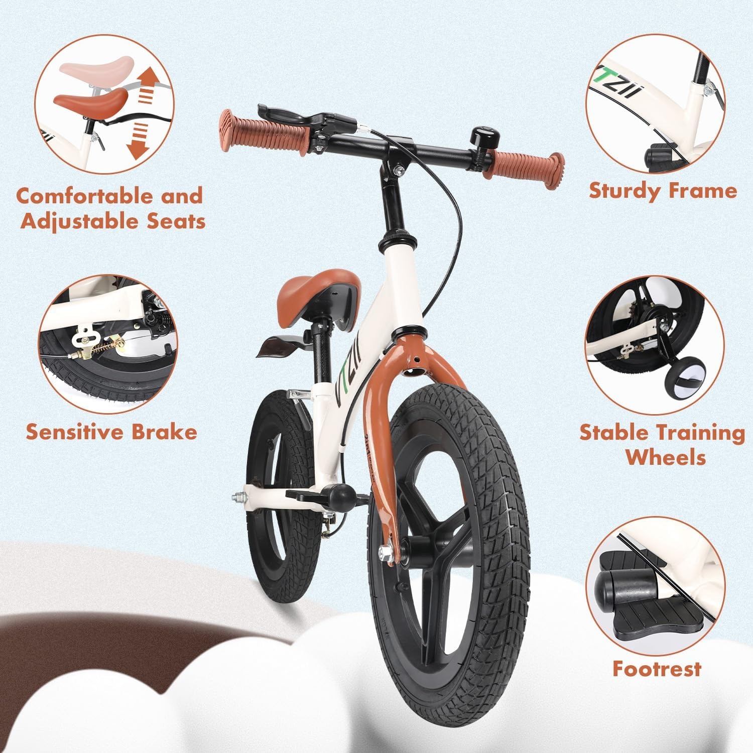 2-in-1 Loopfiets Kinderfiets 2-7 jaar | 14 inch | Met Rem & Pedaalset