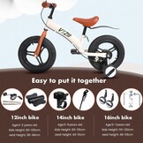 2-in-1 Loopfiets Kinderfiets 2-7 jaar | 14 inch | Met Rem & Pedaalset