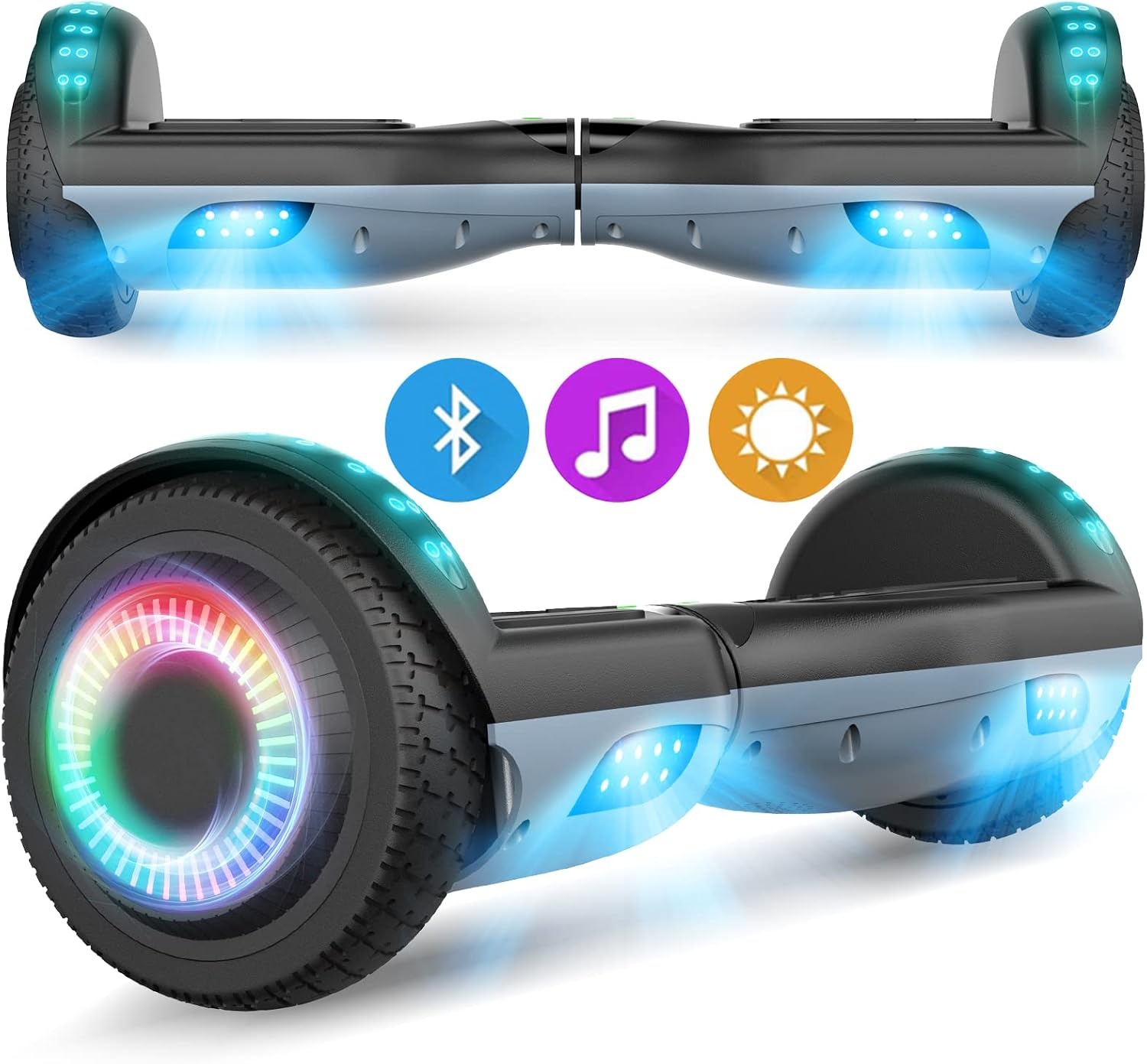 SISIGAD Hoverboard 16,5 cm Grijs/Zwart - Nu met 35% Korting!