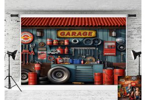 Kate Fotografie Achtergrond 2.2x1.5m - Monteur & Auto Reparatie Thema - 28% Korting!