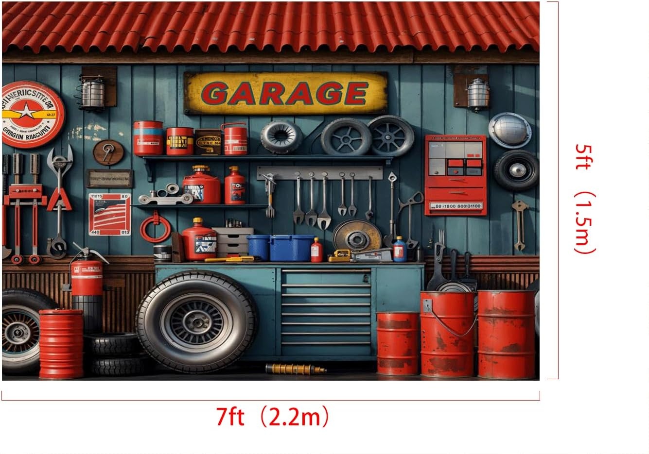 Kate Fotografie Achtergrond 2.2x1.5m - Monteur & Auto Reparatie Thema - 28% Korting!