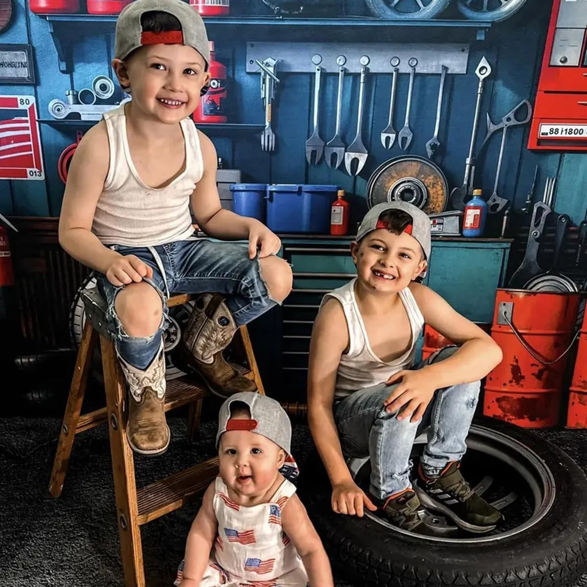 Kate Fotografie Achtergrond 2.2x1.5m - Monteur & Auto Reparatie Thema - 28% Korting!
