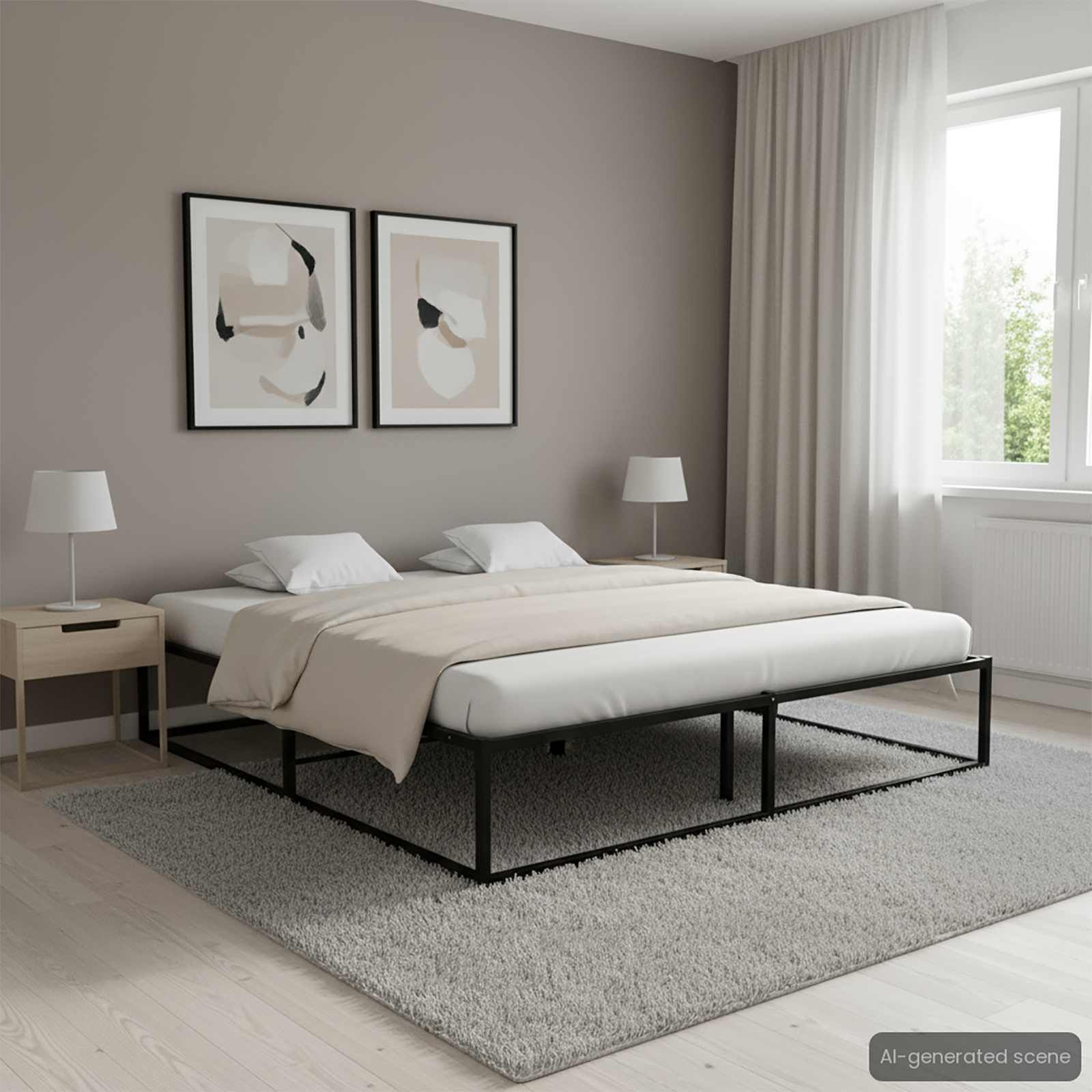 VidaXL Bedframe Metaal Zwart 180x200 cm - 35% Korting!