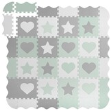 Baby Speelmat Puzzel Grijs-Mint 150x150cm - 33% Korting!